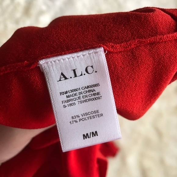 A.L.C. Shara One Shoulder Midi Dress in Poppy M - Picture 7 of 8